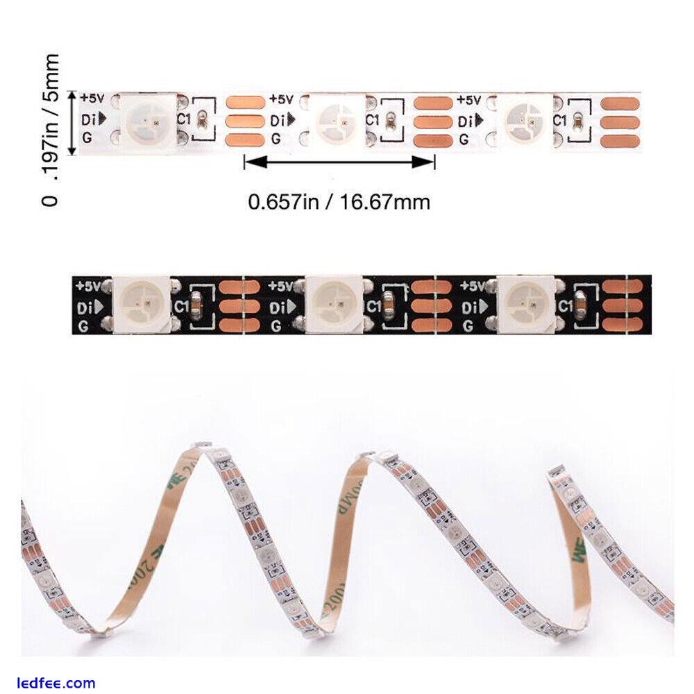 Narrow 3/4/5mm PCB WS2812B Led Strip light ARGB pixel Addressable 1-5m tape lamp 3 