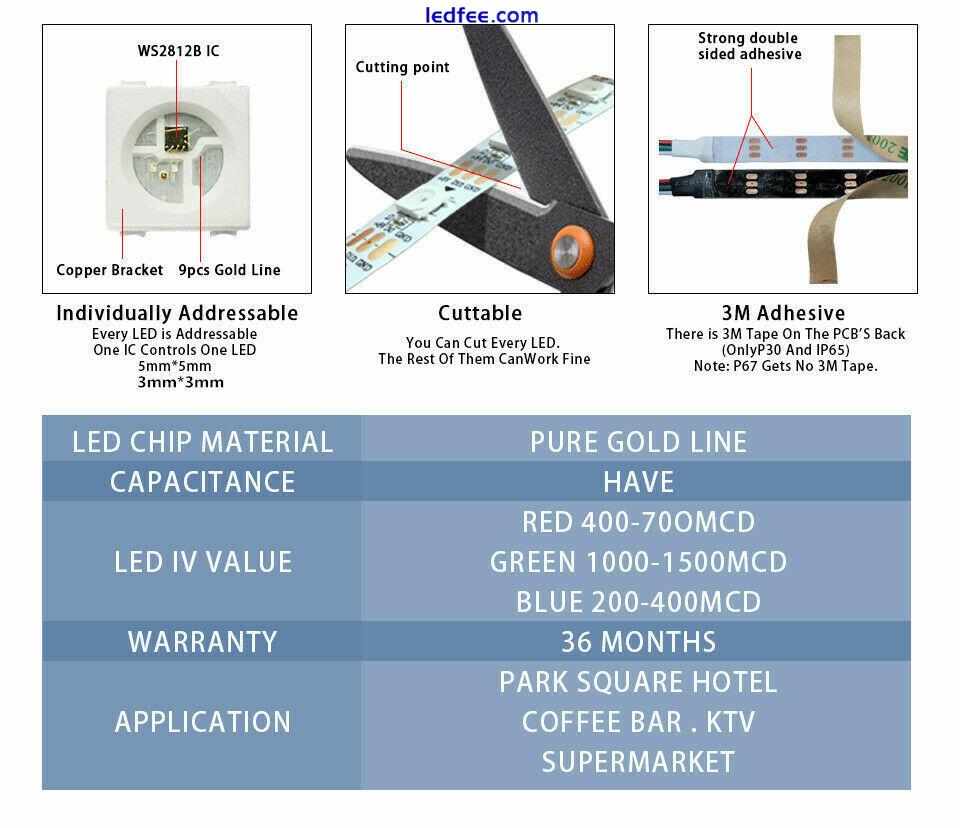 Narrow 3/4/5mm PCB WS2812B Led Strip light ARGB pixel Addressable 1-5m tape lamp 5 