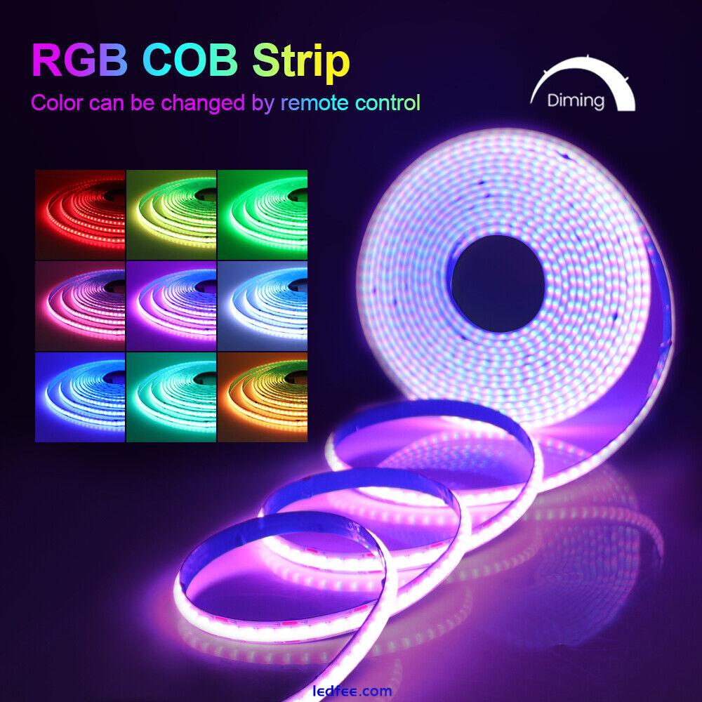 USB COB LED Strip Light RGB Colour Changing Bluetooth APP Tape Cabinet TV Lamp 4 