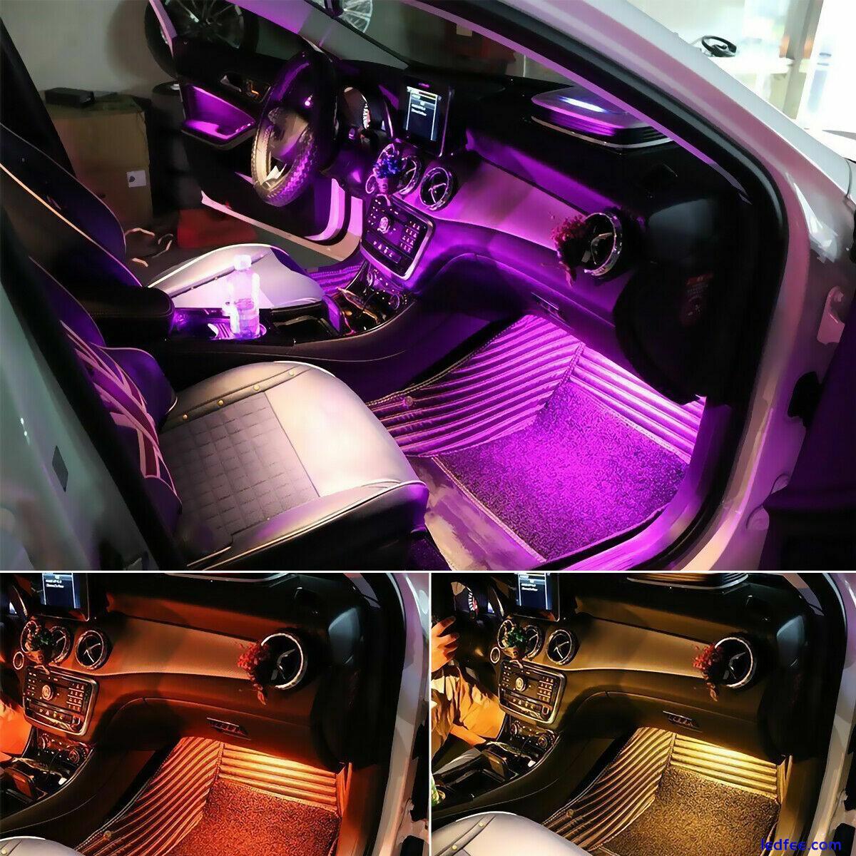 Car Interior Footwell LED Strip Lights RGB Multicolour Remote Atmosphere Lamp 5 