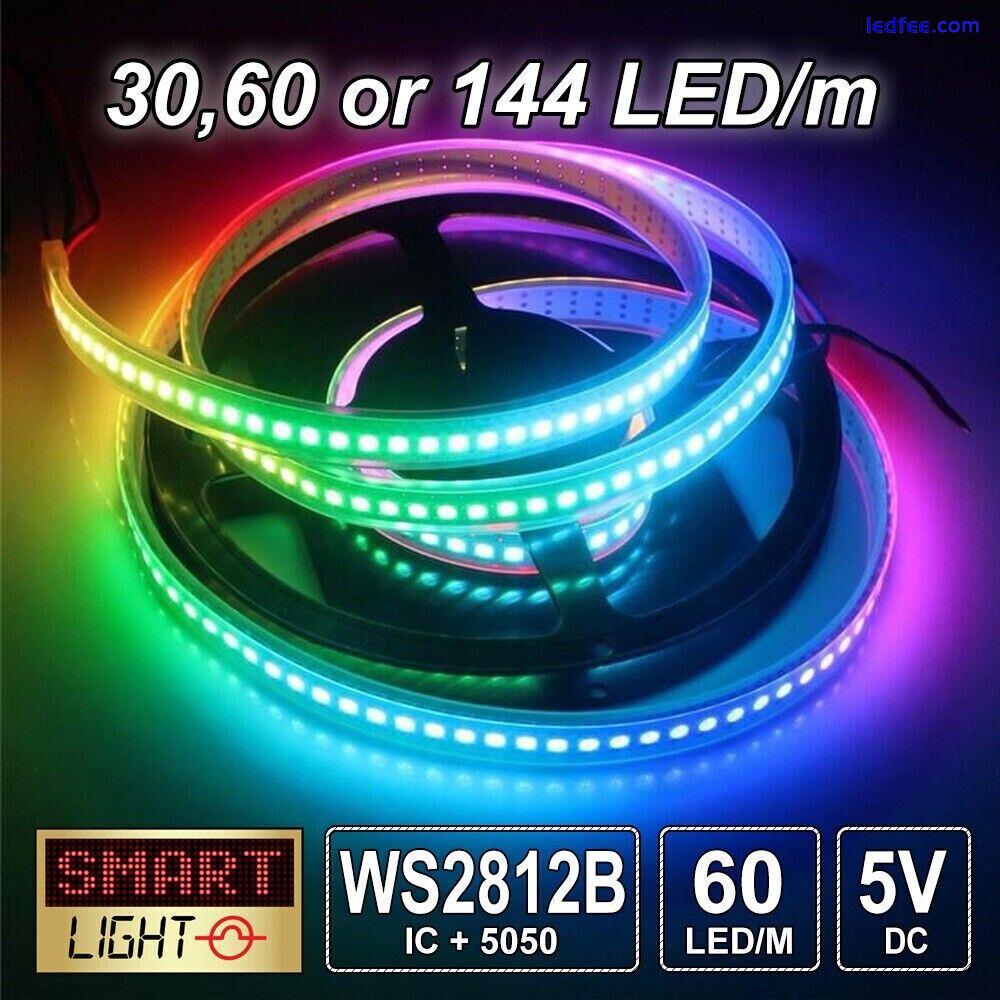 LED Strip WS2812B 5050 RGB 30/60/144LEDs/M WS2812 IC Individual Addressable 5V 0 