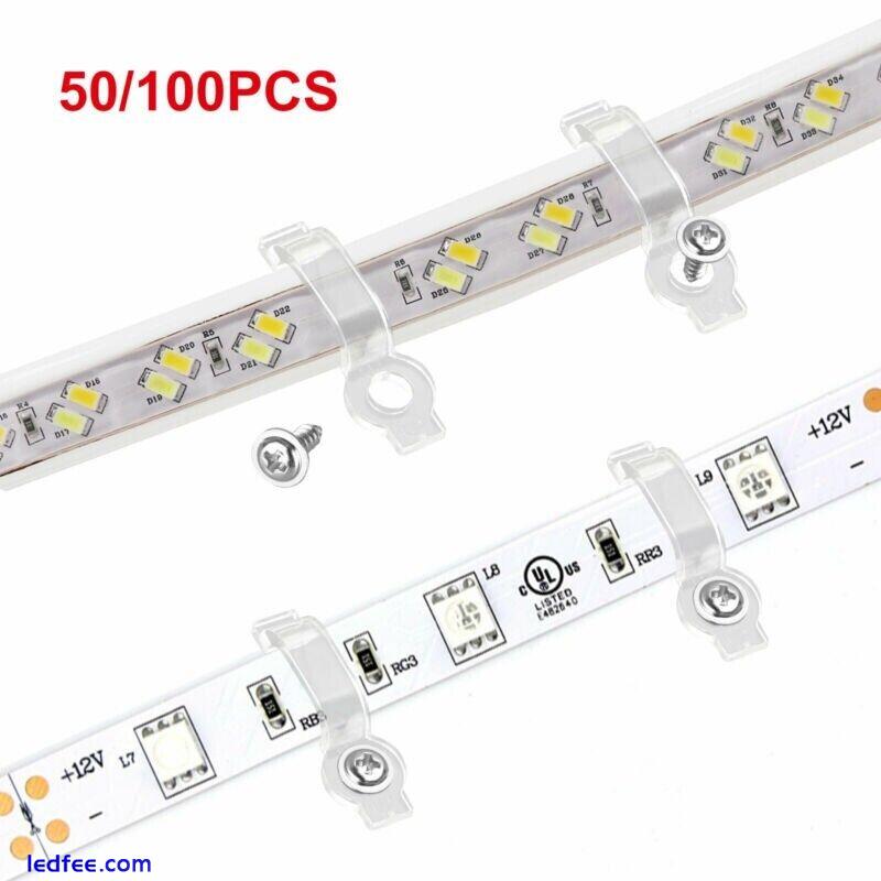 50/100 Pcs Mounting Bracket Clip  Fixing Clips For 5050 LED Strip Light Bar New 4 