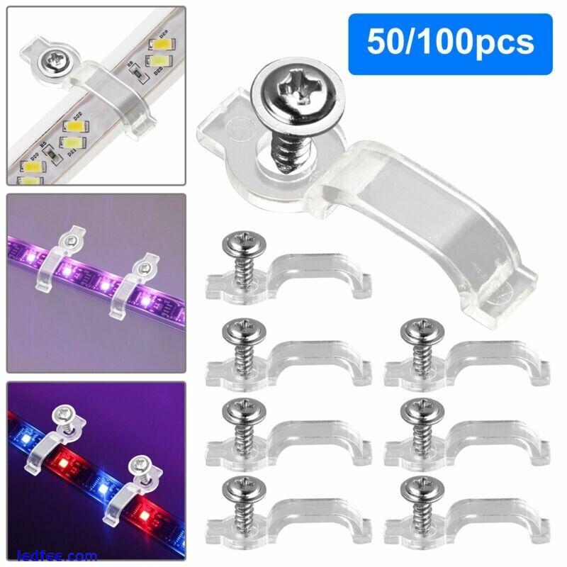 50/100 Pcs Mounting Bracket Clip  Fixing Clips For 5050 LED Strip Light Bar New 0 