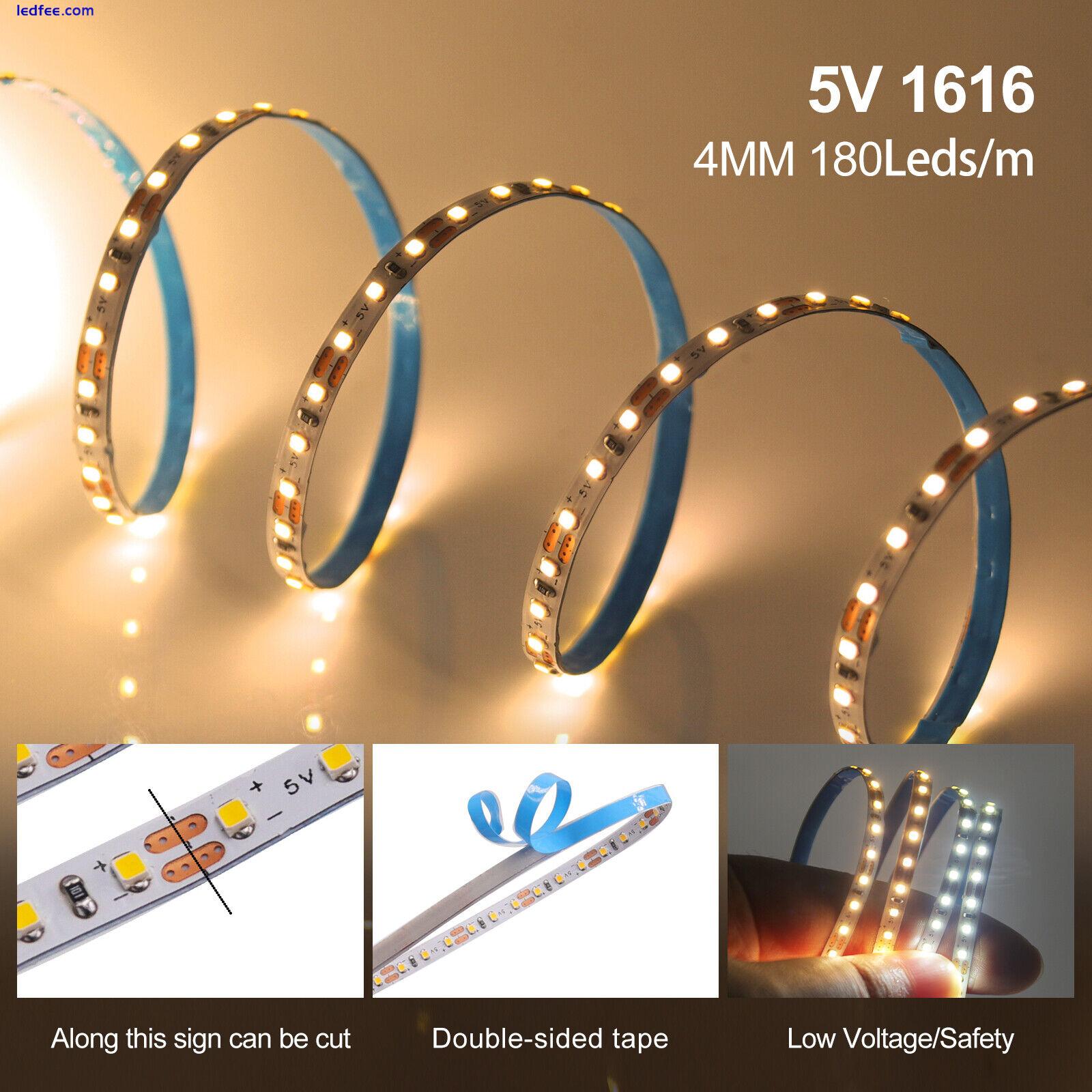 1M 2M 3M 4M 5M 5V USB LED Strip Lights Cool/Warm White Tape SMD TV BackLighting 2 