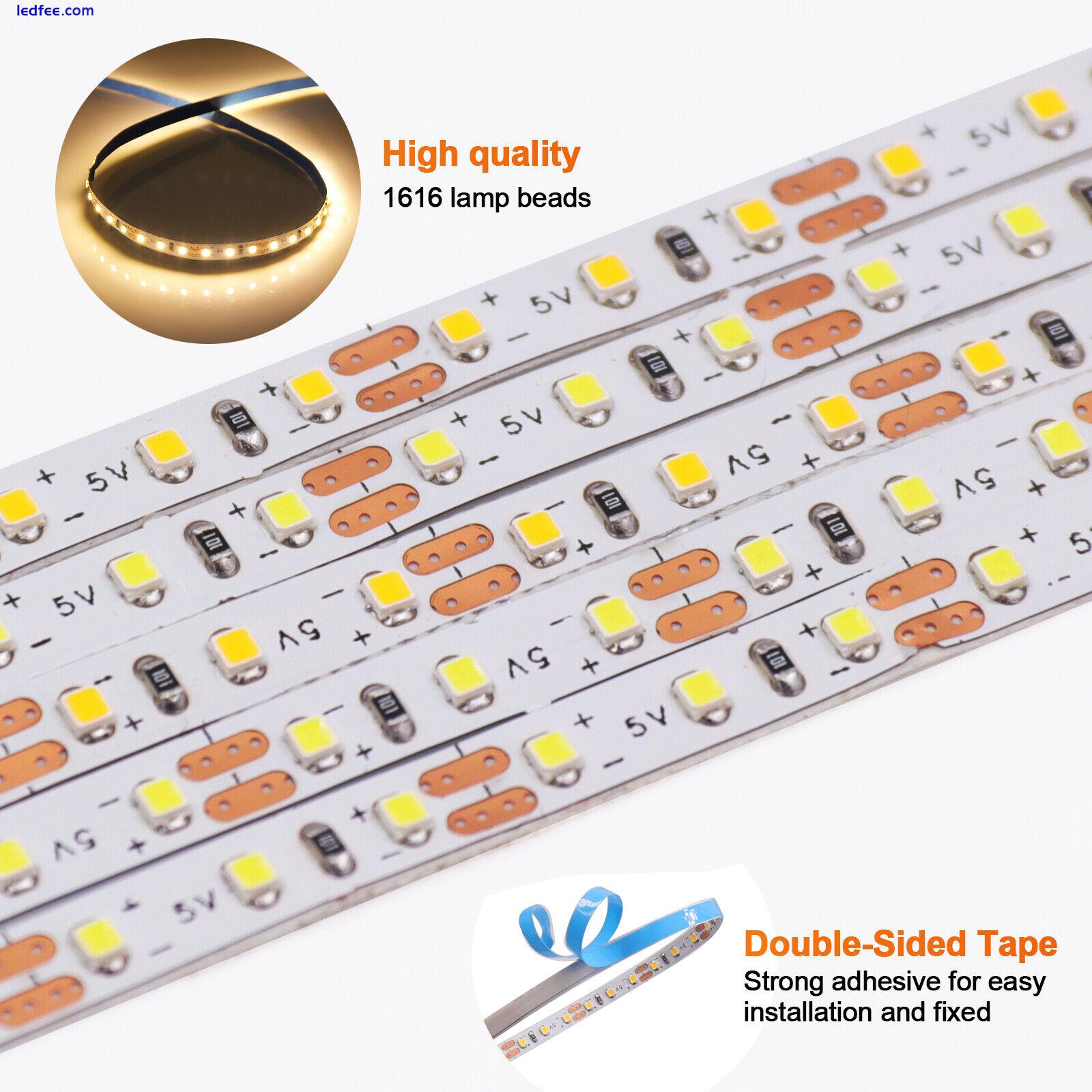 1M 2M 3M 4M 5M 5V USB LED Strip Lights Cool/Warm White Tape SMD TV BackLighting 1 