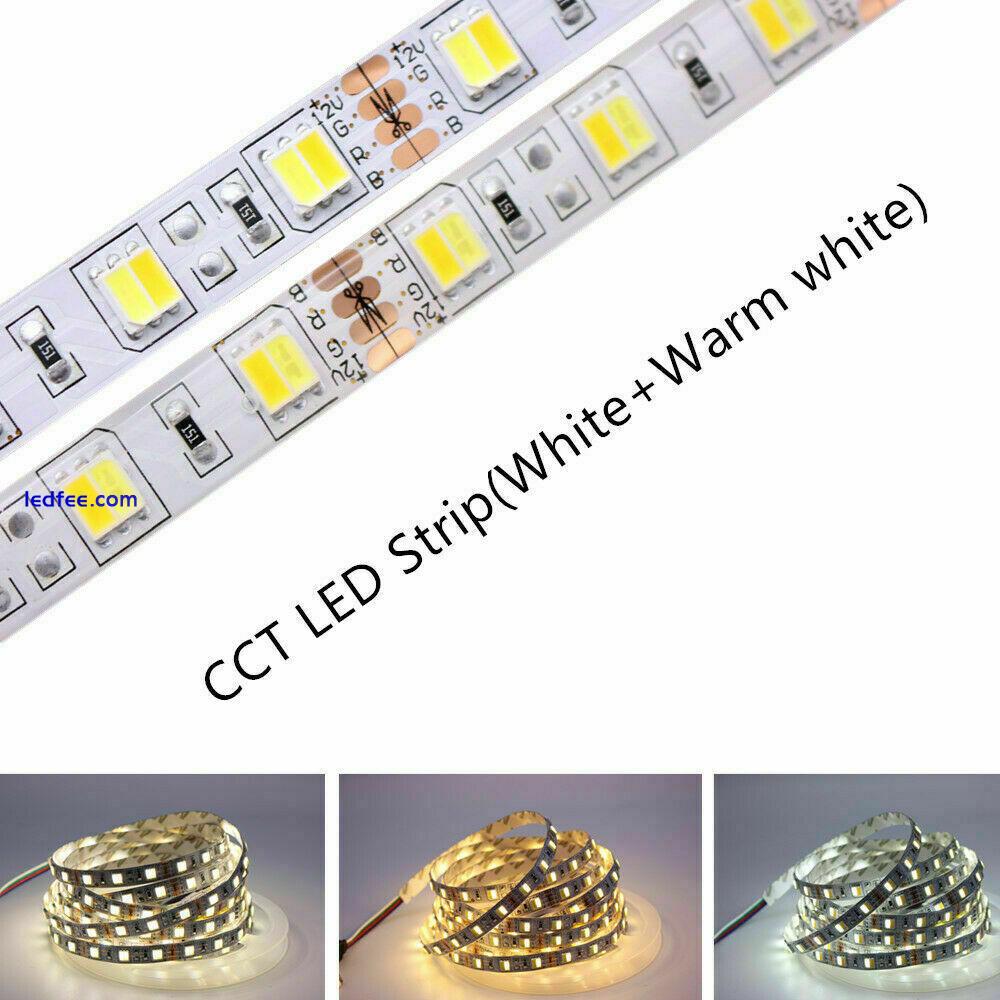 SMD 5050 RGB CCT LED Strip Waterproof DC12V 24V CCT RGBW RGBWW string light 1/5m 1 