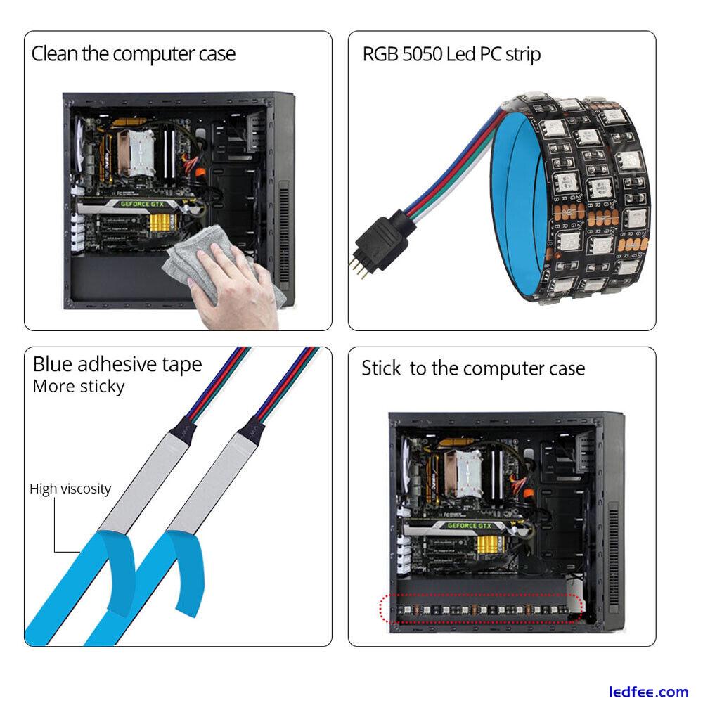 PC Gaming LED Strip Case Mood Light Gamer DIY lamp RGB for Aura Sync Dimmable DC 1 