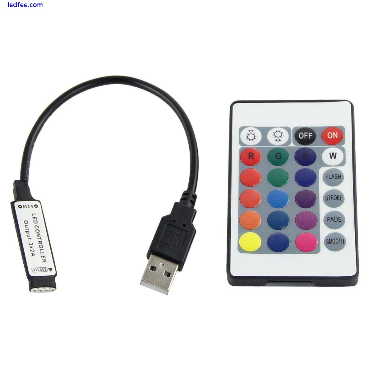 5V 5050 RGB LED Strip Light Bar TV Back Lights Kit 30SMD/M + USB Remote Control 1 