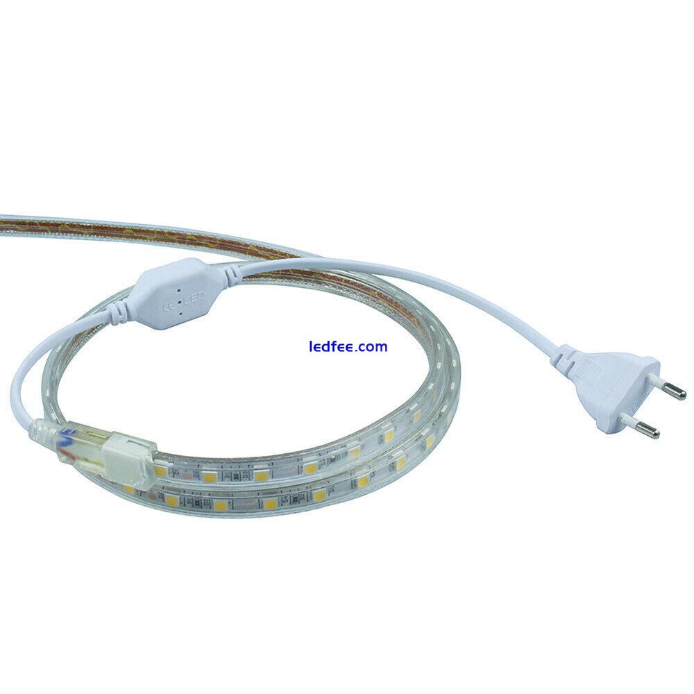 1-20m LED Strip Light 5050 SMD Flexible Tape Light Waterproof Outdoor 220V 3 