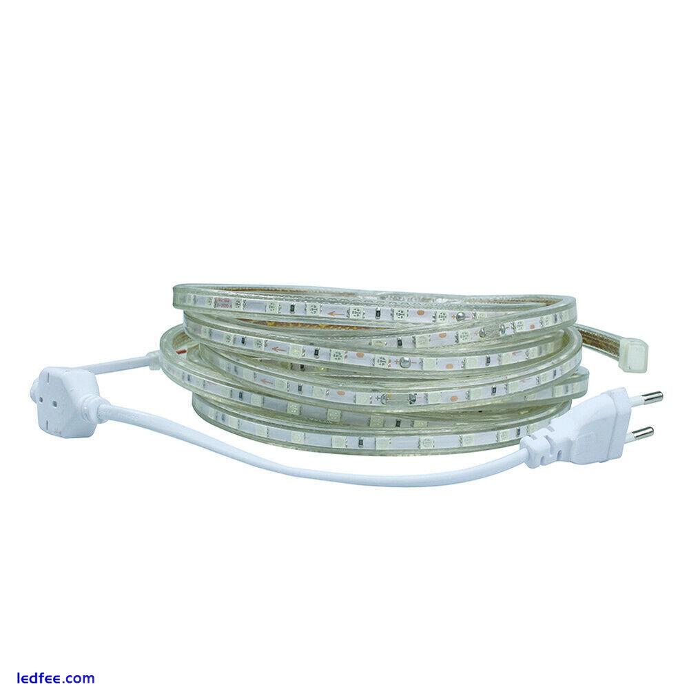 1-20m LED Strip Light 5050 SMD Flexible Tape Light Waterproof Outdoor 220V 2 