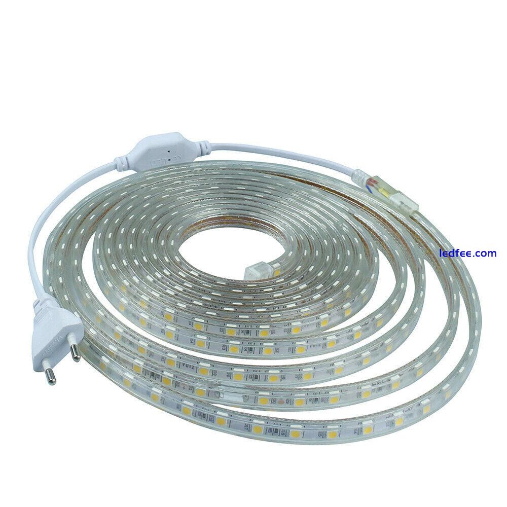 1-20m LED Strip Light 5050 SMD Flexible Tape Light Waterproof Outdoor 220V 1 