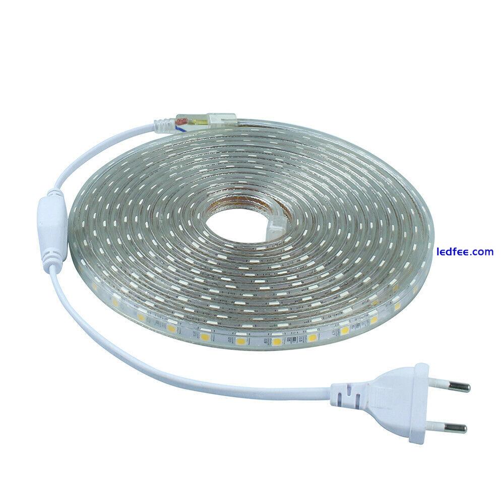 1-20m LED Strip Light 5050 SMD Flexible Tape Light Waterproof Outdoor 220V 0 