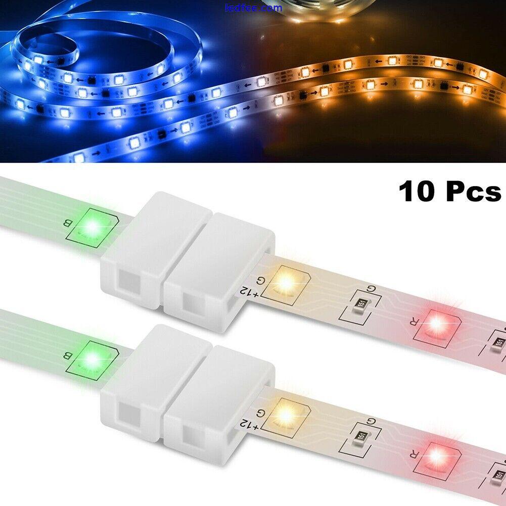 Solderless Clip-on Coupler Connector 4 Pin 10mm For 5050 RGB LED Strip Light 0 