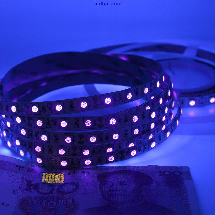 1-5M UV LED Strip Lights 5050 60/120LED/M Ultraviolet 395-405nm lamp 5/12/24v 3 