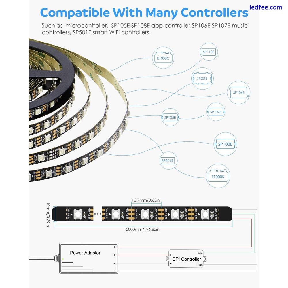 WS2812B ARGB LED Strip Light 5050 1-5M 30/60/144LEDs/M TV RGB 5V Neonpixel Light 0 