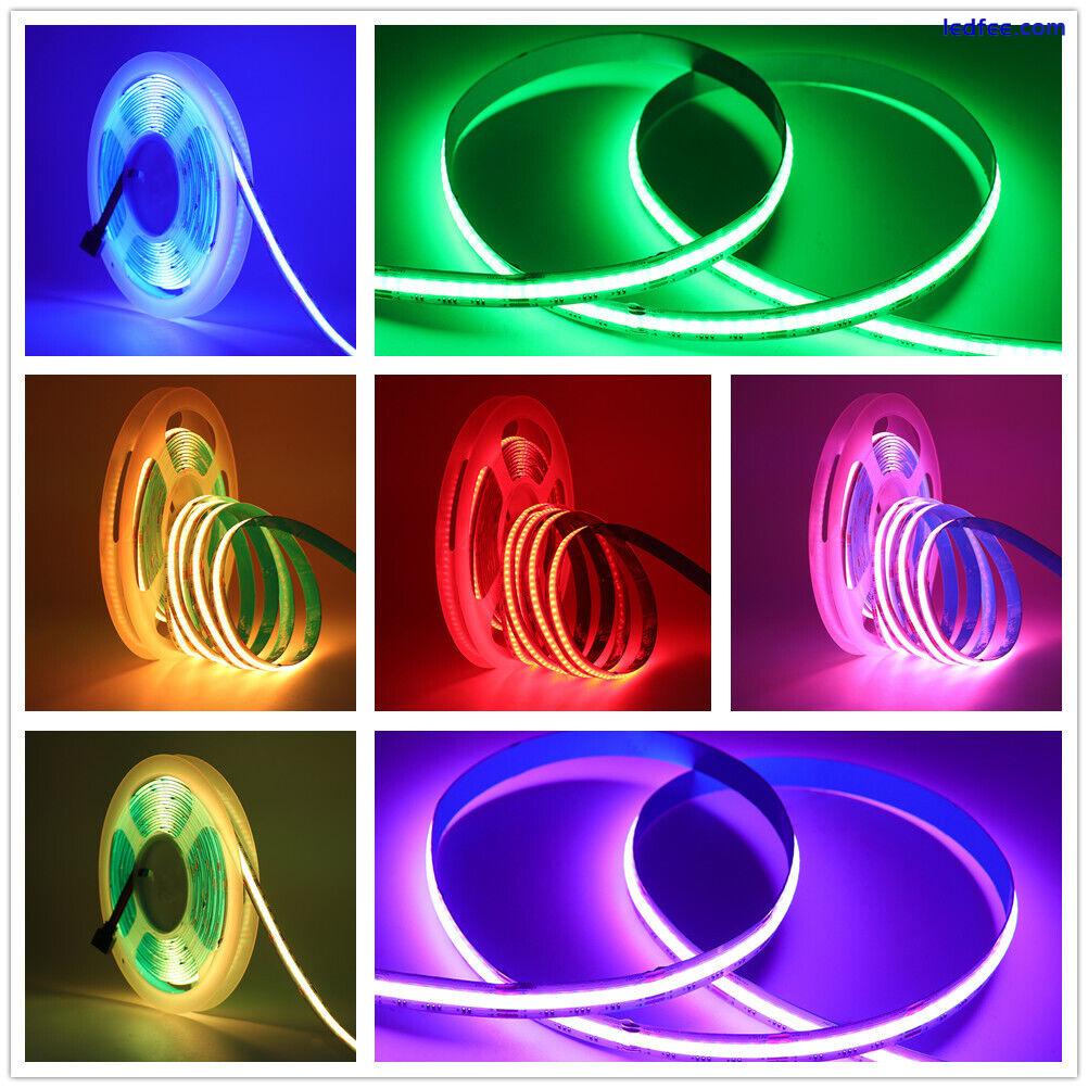 High Density Flexible RGB COB LED Strip Lights Tape Rope Cabinet Kitchen LAMP 0 