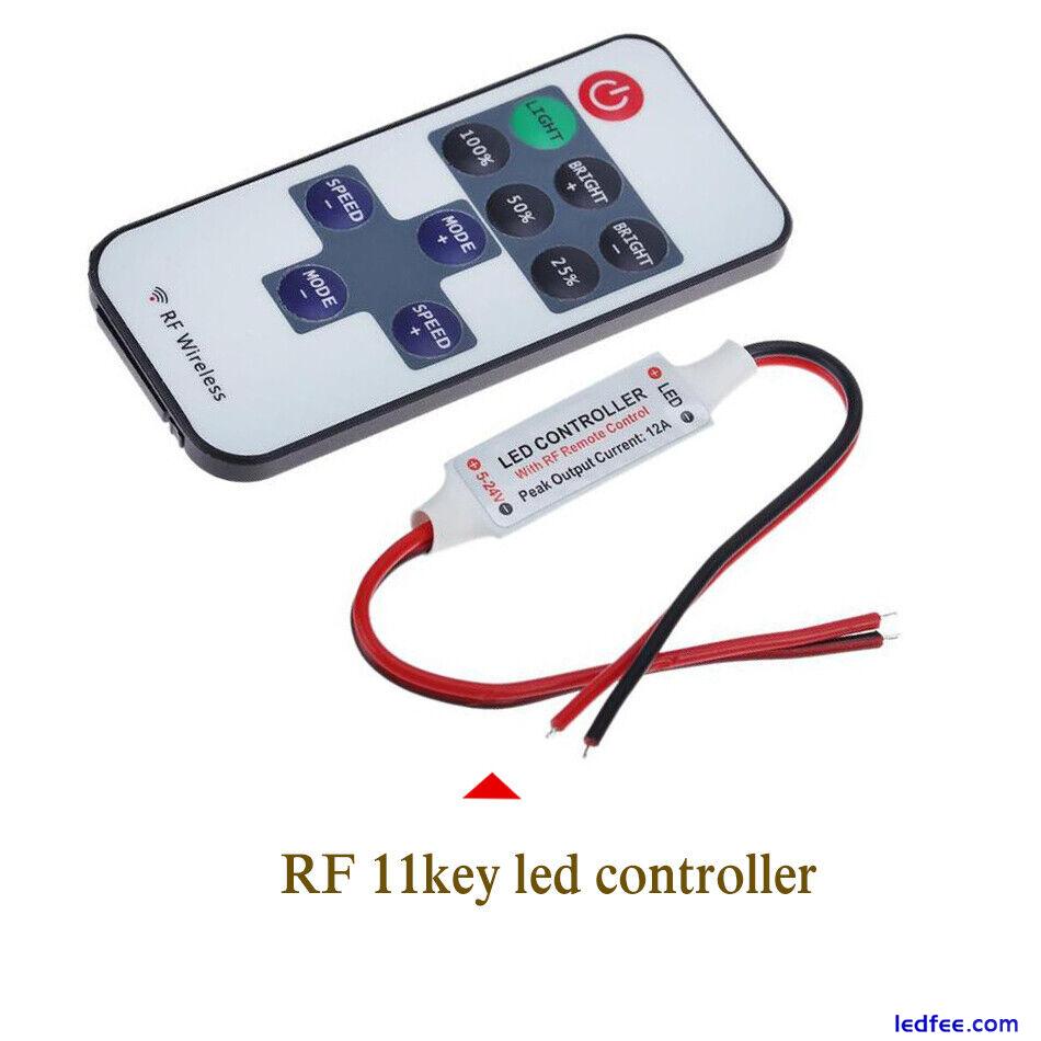 RF Remote / Dimmer Controller For 5050 3528 DC12V Single Color LED Strip Lights 2 