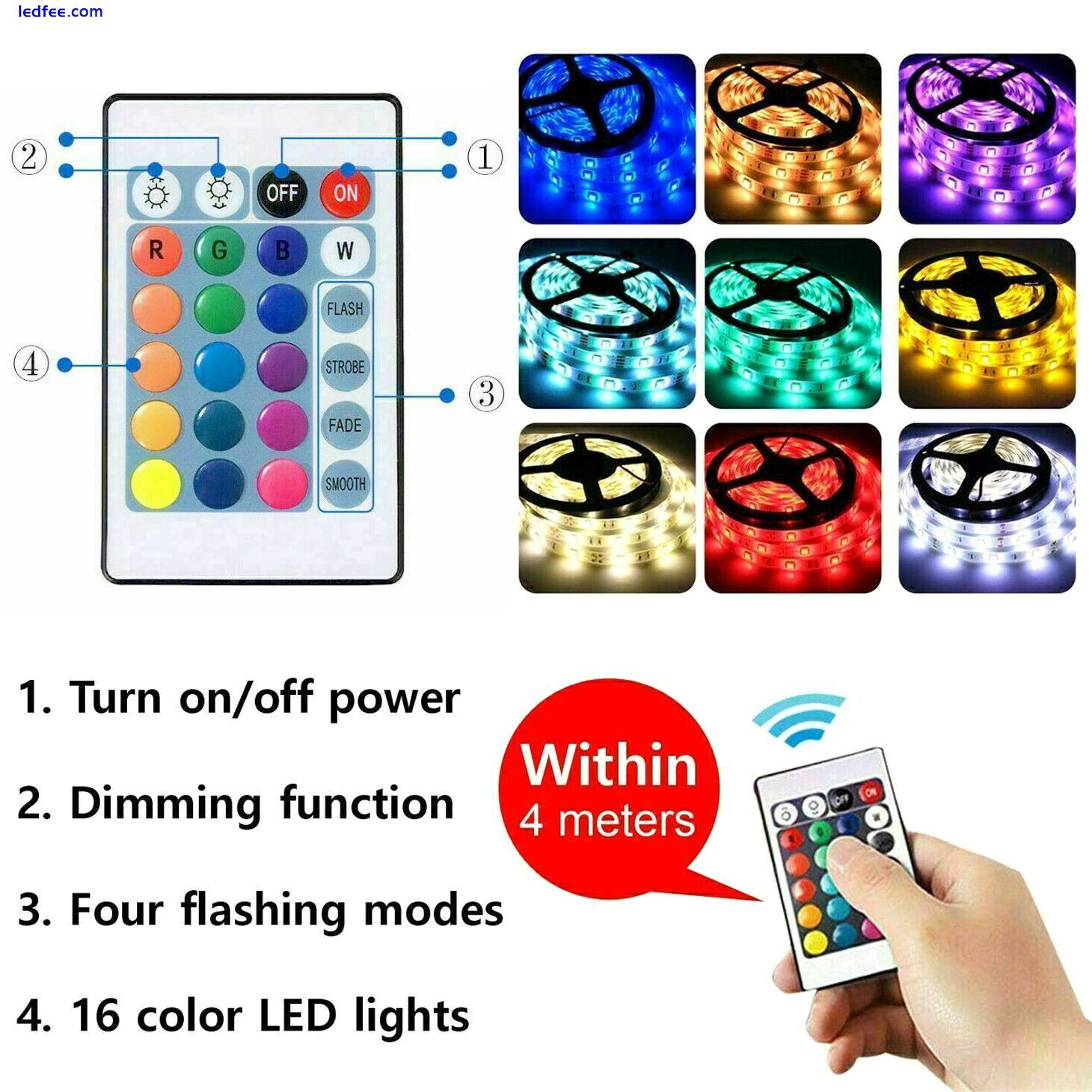 2 in 1 LED Strip Lights 5050 RGB Light Colour Changing Cabinet TV USB Bluetooth 0 