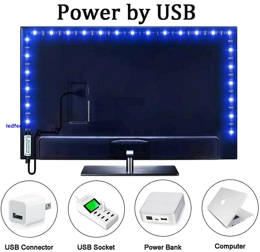 2 in 1 LED Strip Lights 5050 RGB Light Colour Changing Cabinet TV USB Bluetooth 2 