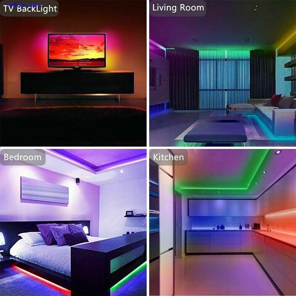 2 in 1 LED Strip Lights 5050 RGB Light Colour Changing Cabinet TV USB Bluetooth 5 