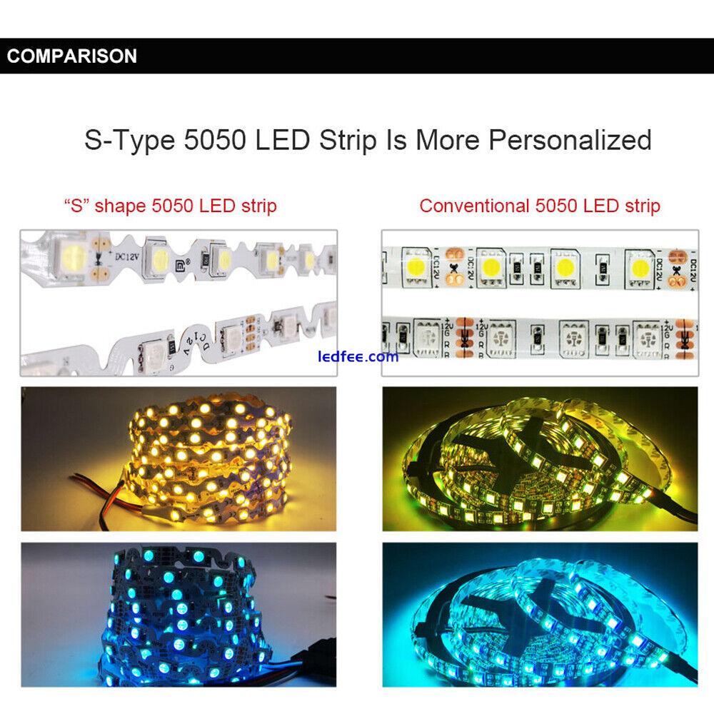 5m S Shape Bendable Foldable LED Strip Tape for Neon/Signs/TV 5050 60LED/m 12V  4 