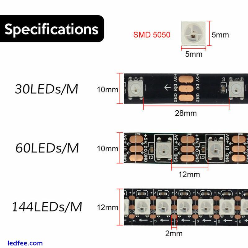 WS2812B Led Strip 30/60/144 pixels/m WS2812 Smart RGB IC Individual Addressable 3 