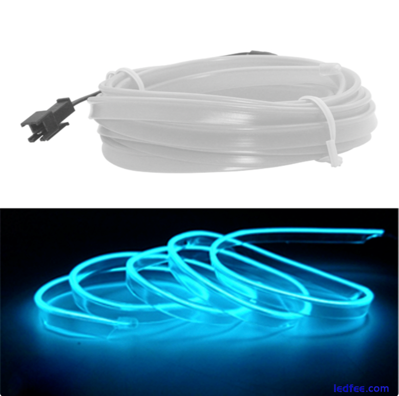 LED Glow EL Wire Neon String Strip Light Car Interior Decor Rope Tube 12V 2 
