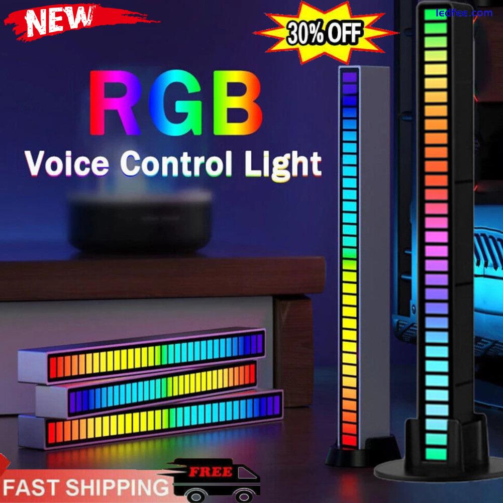 Music Sync Pick Up Rhythm Lamp LED Car Sound Control Light Strip Light Bars 4 