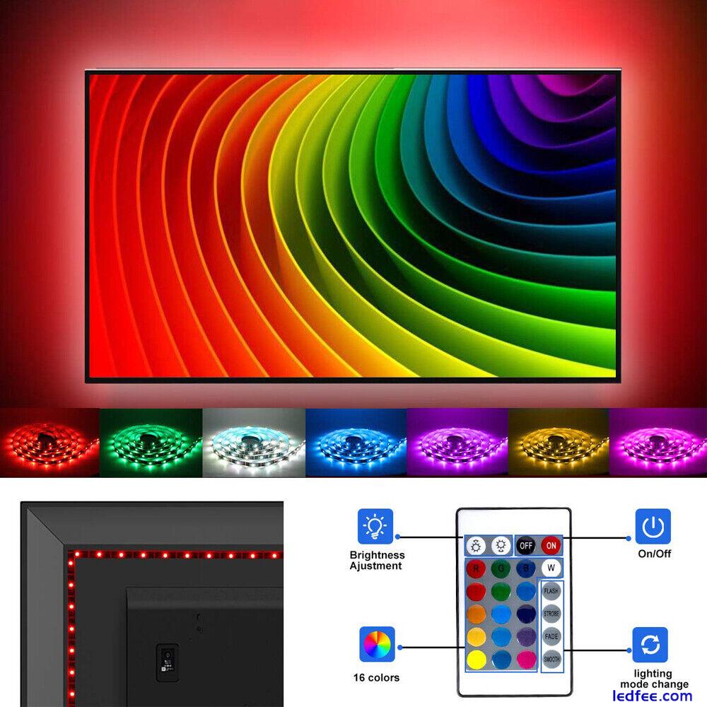 5V 5050 RGB led strip light colour changing USB battery TV PC backlight lighting 1 