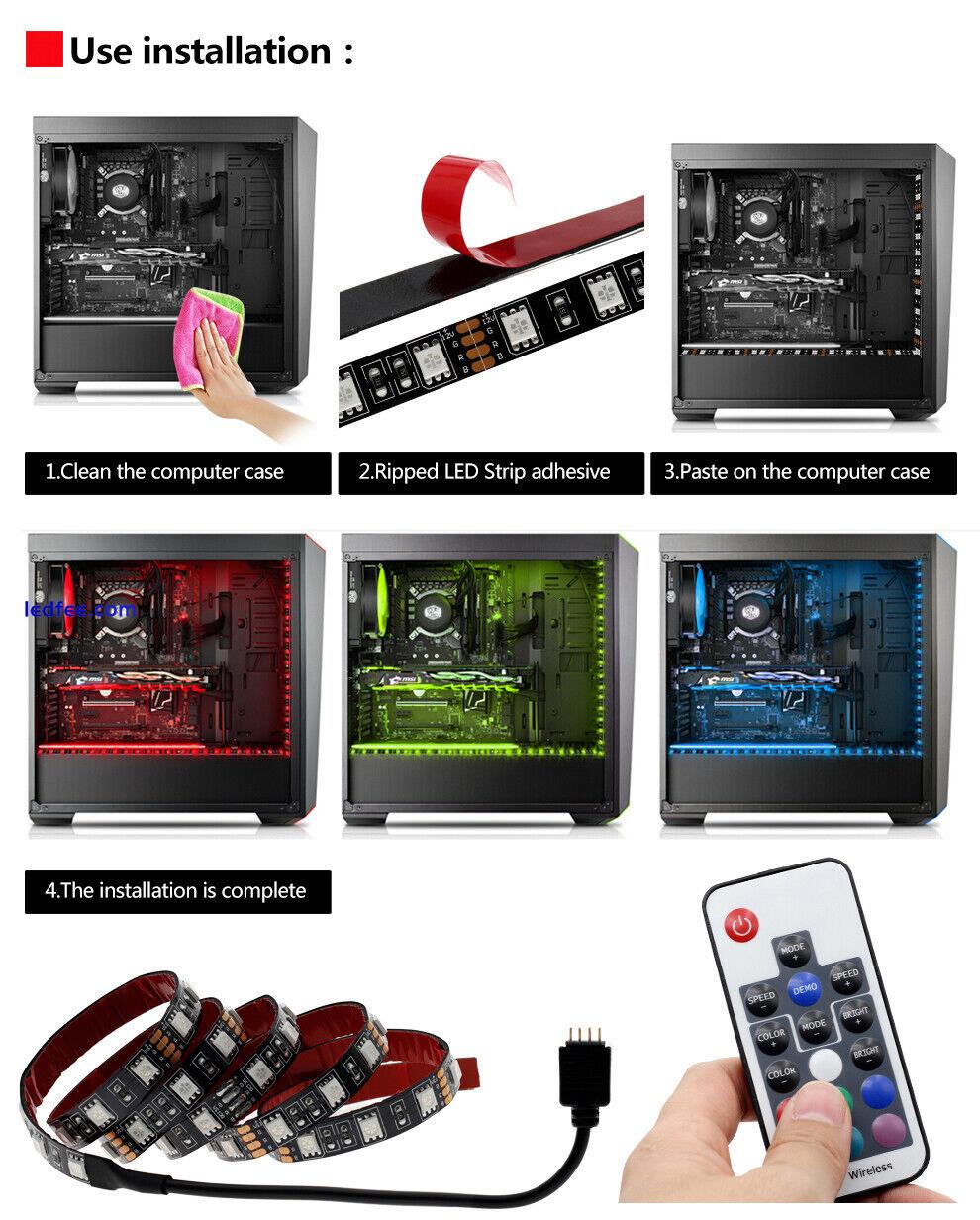 RGB LED Strip Light PC Sata Case RF Remote for PC Case Gamer DIY Aura Sync 12V 2 