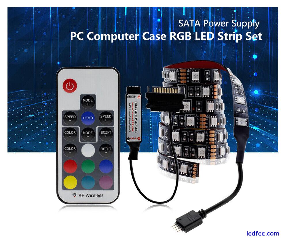 RGB LED Strip Light PC Sata Case RF Remote for PC Case Gamer DIY Aura Sync 12V 3 