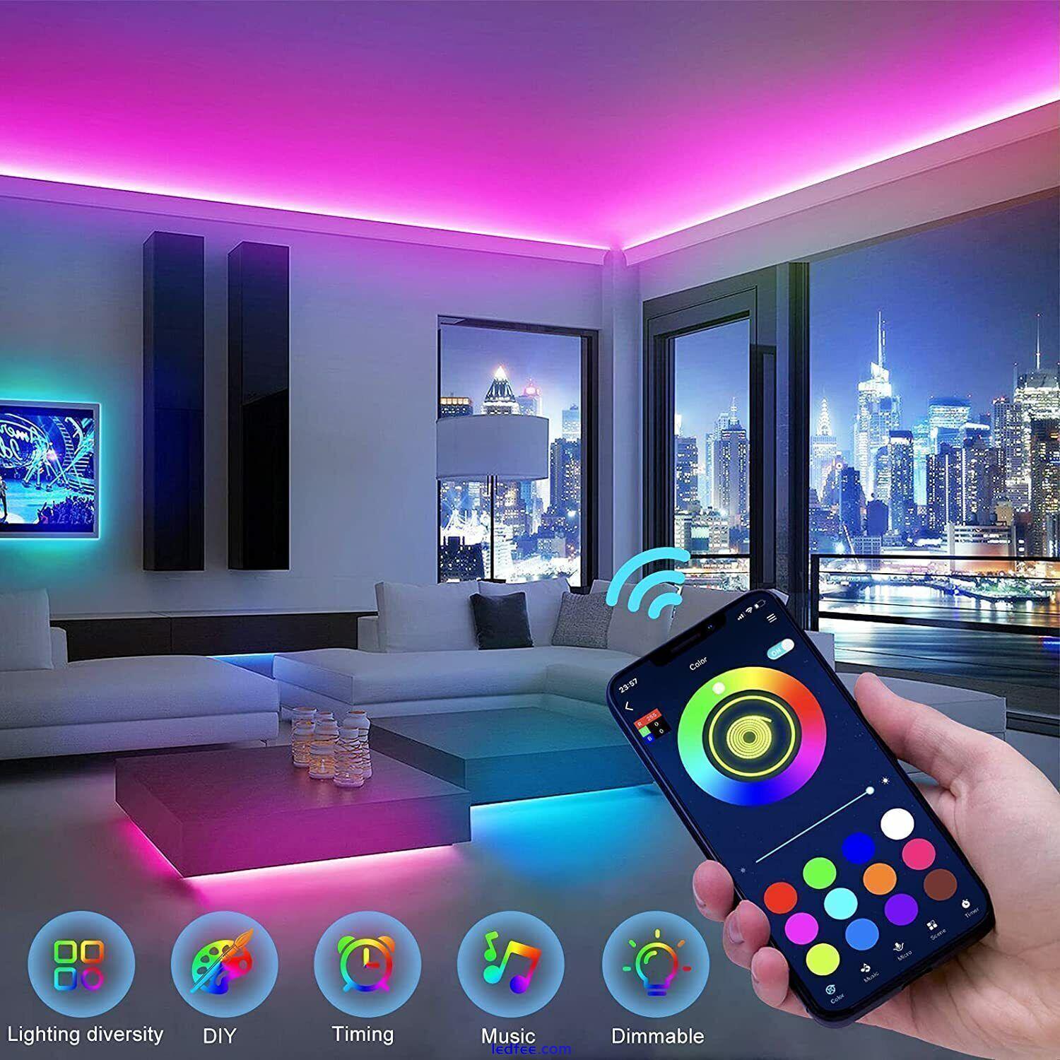 LED Strip Lights 1-20M RGB Colour Changing 5050 Tape Kitchen Cabinet Room Decors 1 