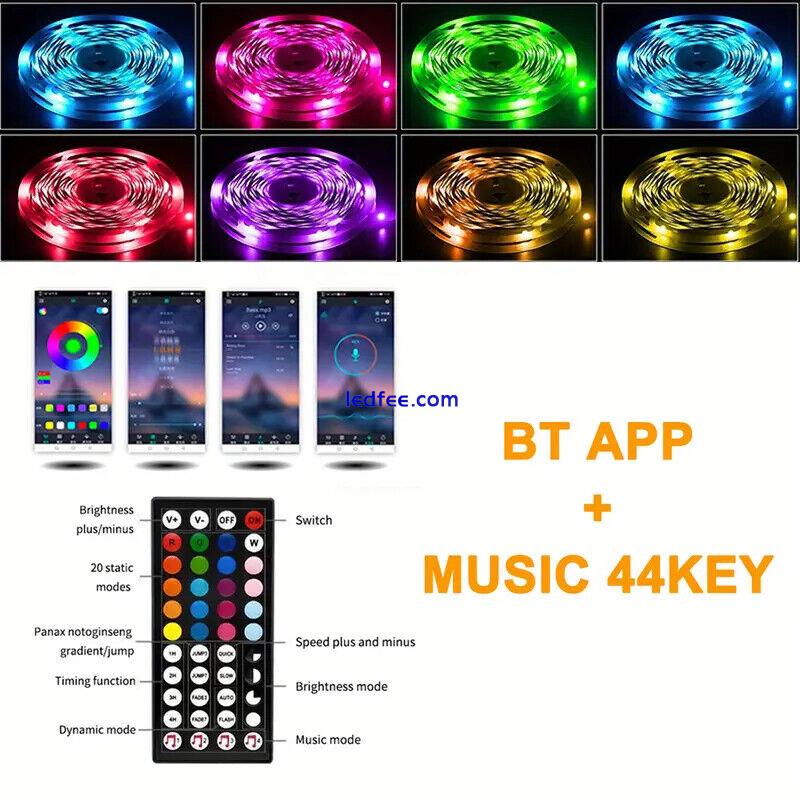 5V USB LED Strip Lights 5050 RGB Colour Changing Tape BT Music APP Control UK 30 0 