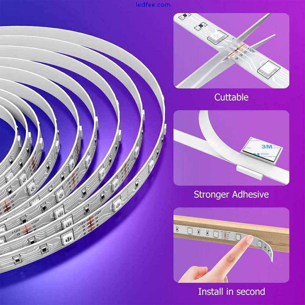 LED Strip Lights 5-20M 5050 RGB Colour Change Tape Cabinet TV Lighting UK Plug 4 