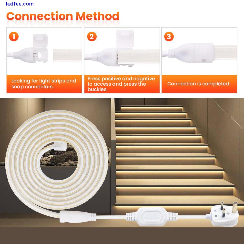 220V 230V COB LED Strip Lights High Density Flexible 3000K 4000K 6000K Tape Rope 5 