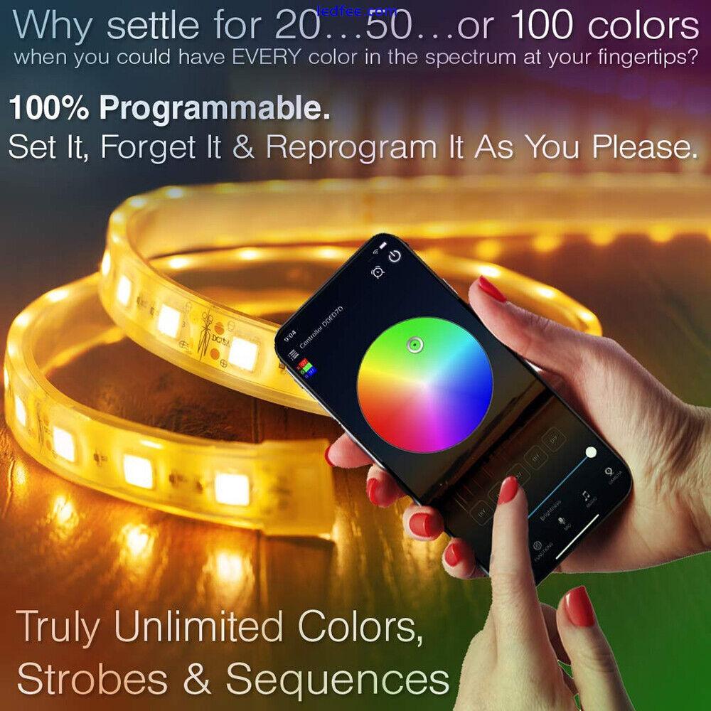 LED Strip Lights 5050 RGB Colour Changing Tape Bluetooth APP Room Decor UK Plug 2 