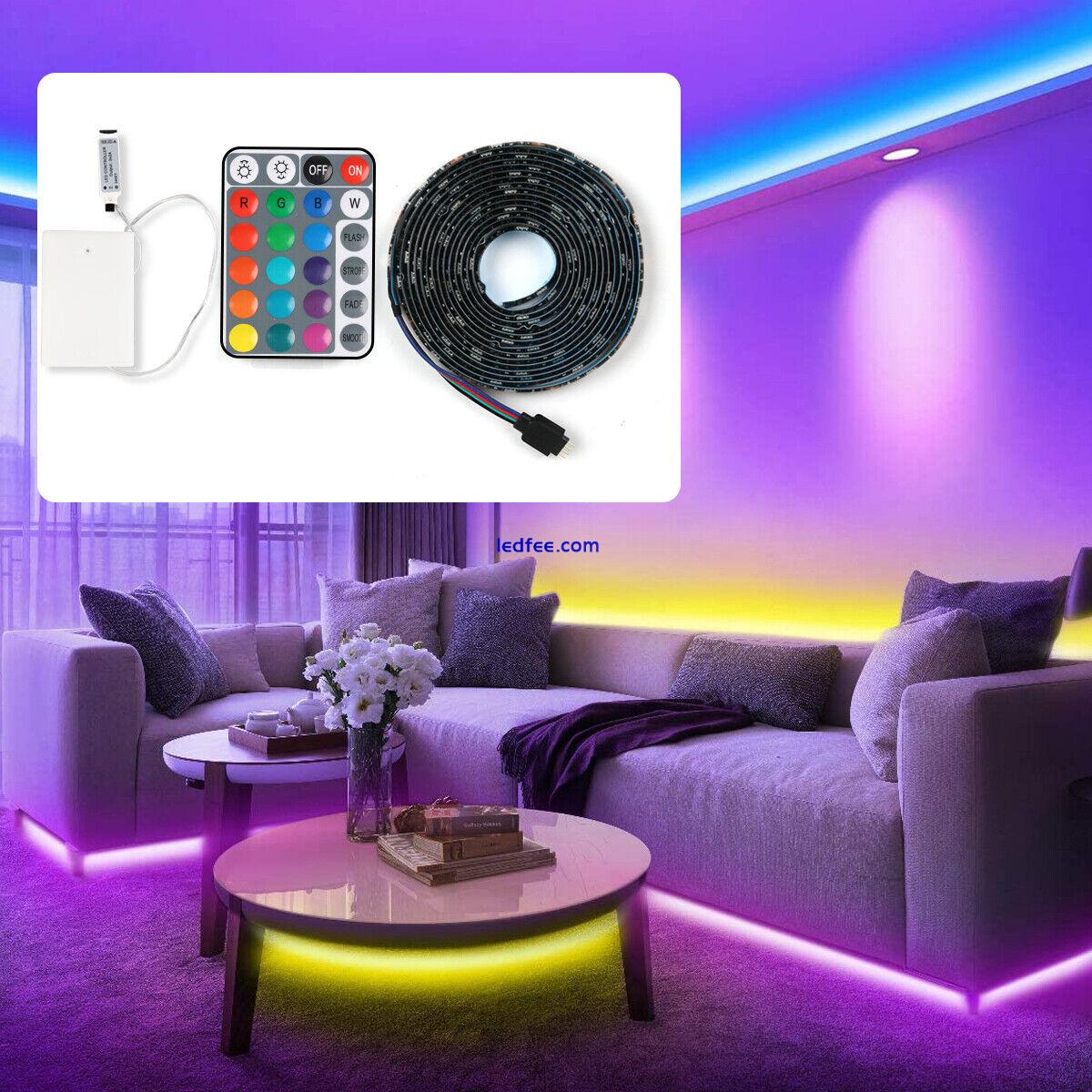 LED Strip Lights 5050 RGB Colour Changing Tape Cabinet Kitchen TV Lighting White 0 