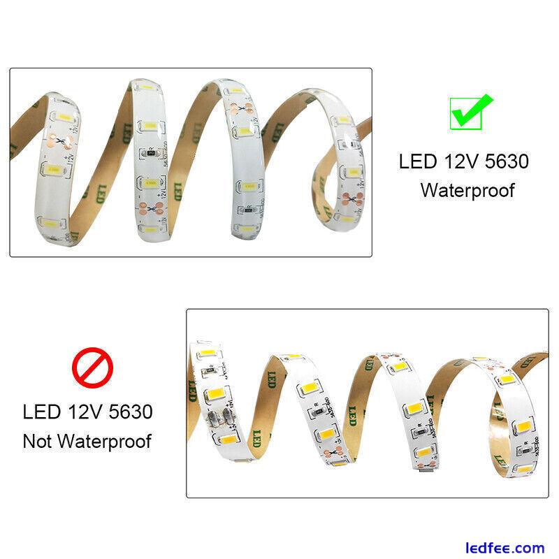 12V 1-5M LED Strip Waterproof Lights Flexible Tape Self Adhesive Band Lighting 1 