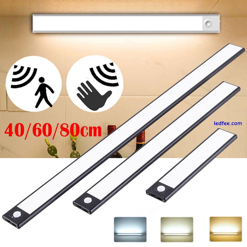 LED PIR Motion Sensor Strip Light Magnetic Cabinet Closet Lamp USB Rechargeable 0 