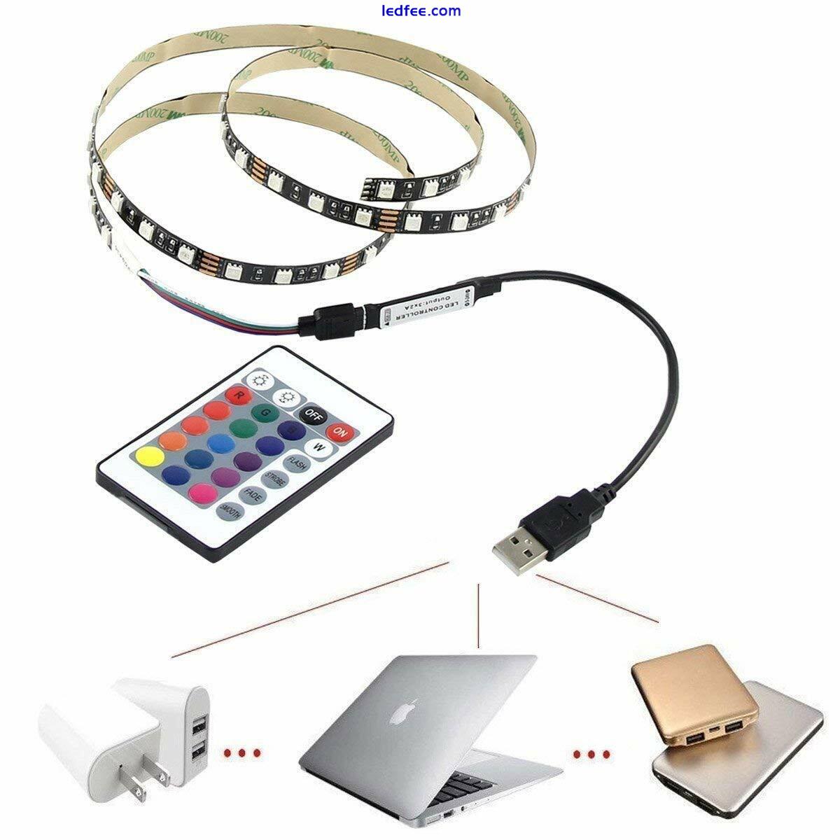 USB LED RGB Strip Light 5050 60SMD Colour Changing Controller 1-5M TV Clearance  2 