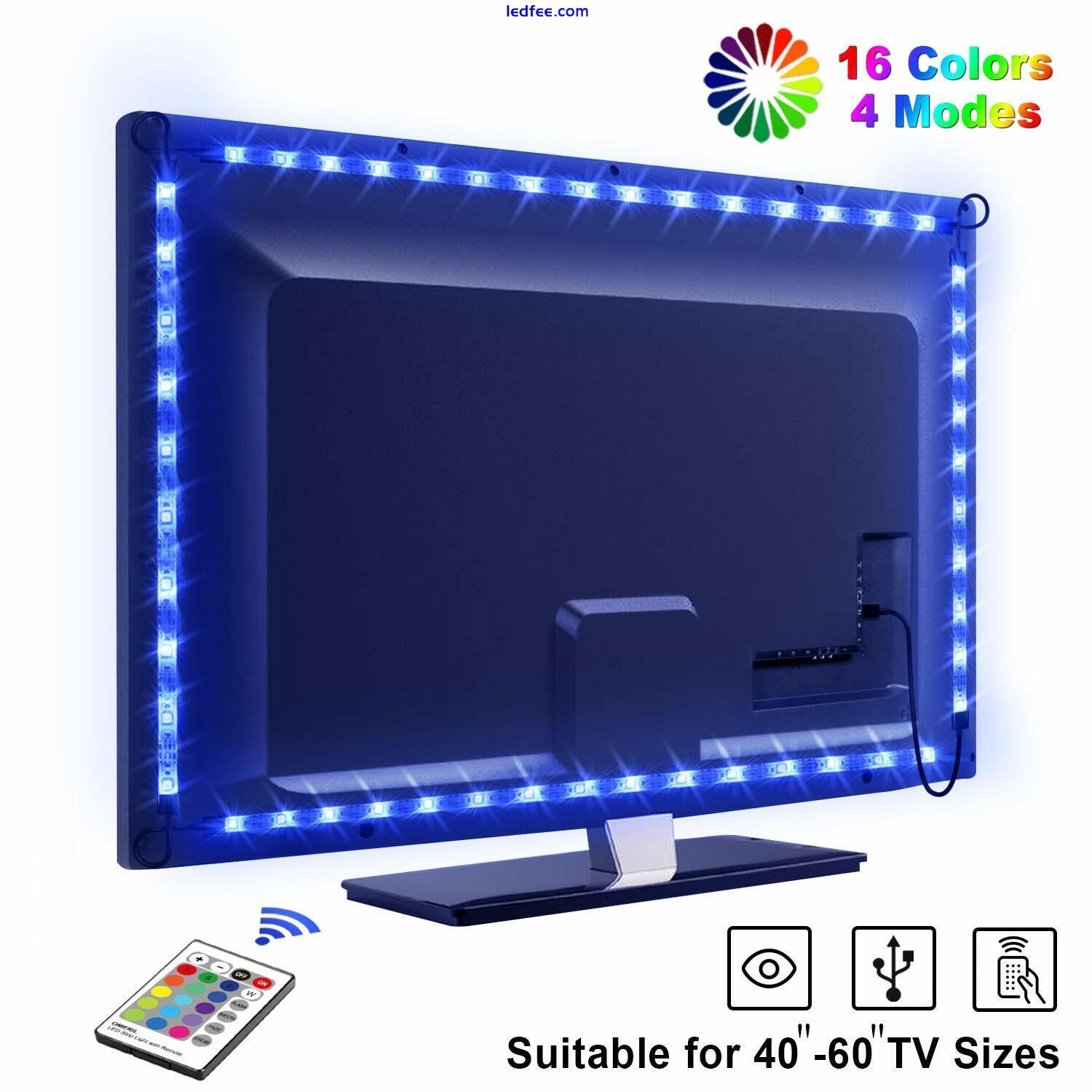 USB LED RGB Strip Light 5050 60SMD Colour Changing Controller 1-5M TV Clearance  4 