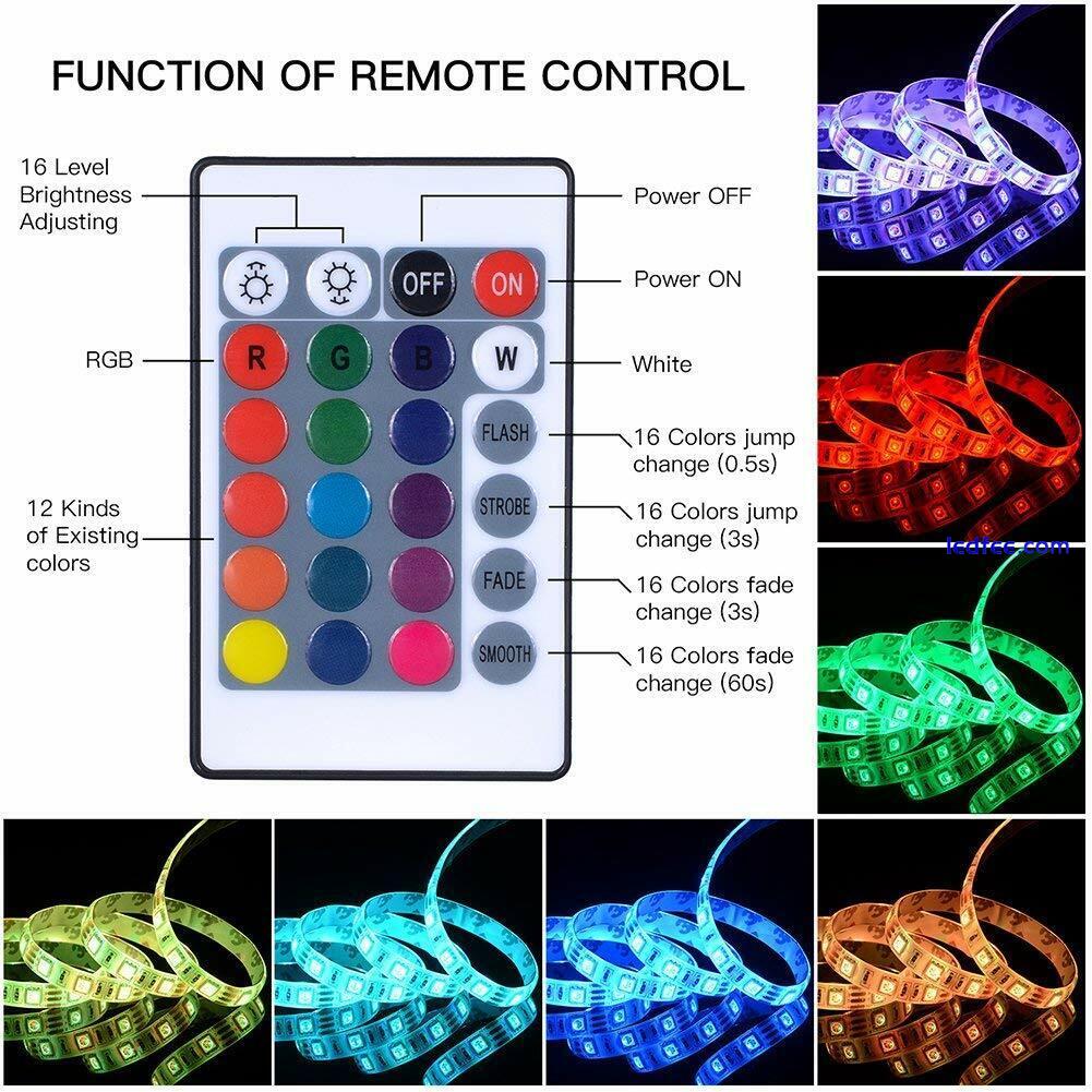 USB LED RGB Strip Light 5050 60SMD Colour Changing Controller 1-5M TV Clearance  5 