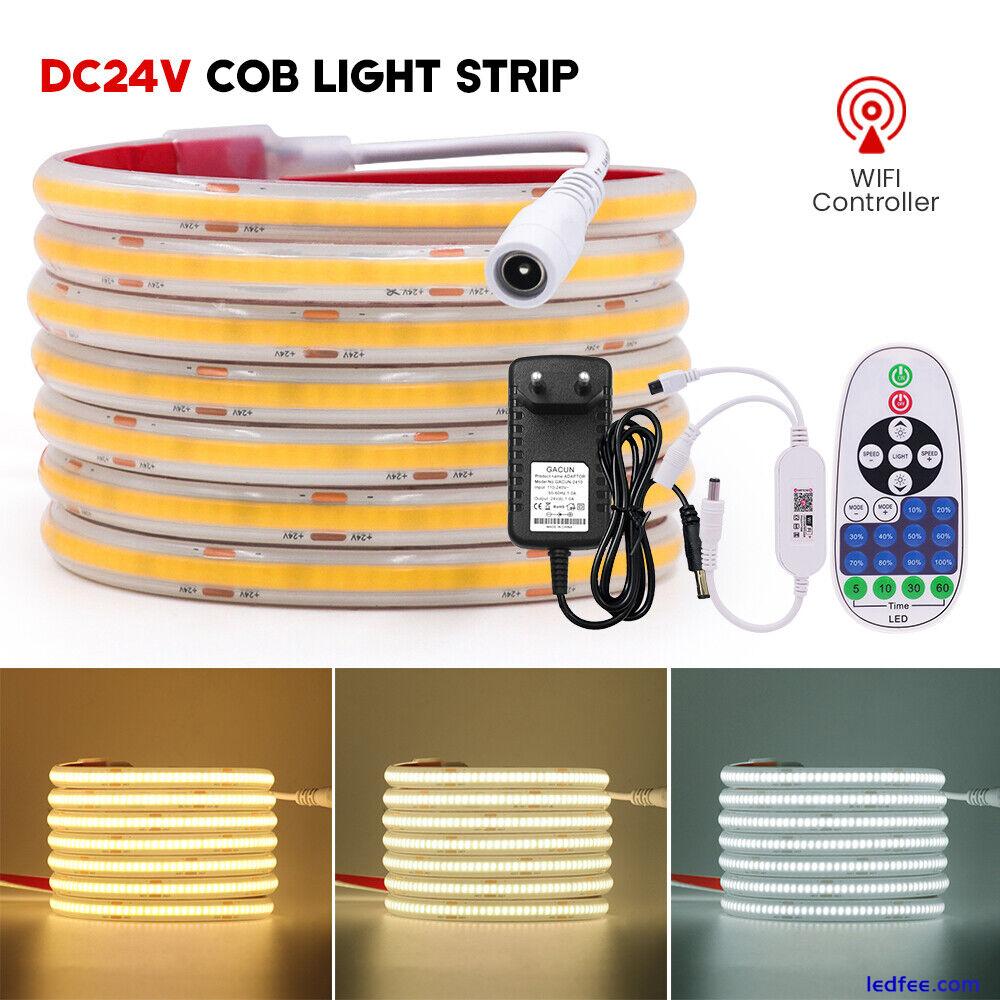 24V COB LED Strip Light Flexible Tape Waterproof IP68 Home Kitchen DIY Lighting 0 