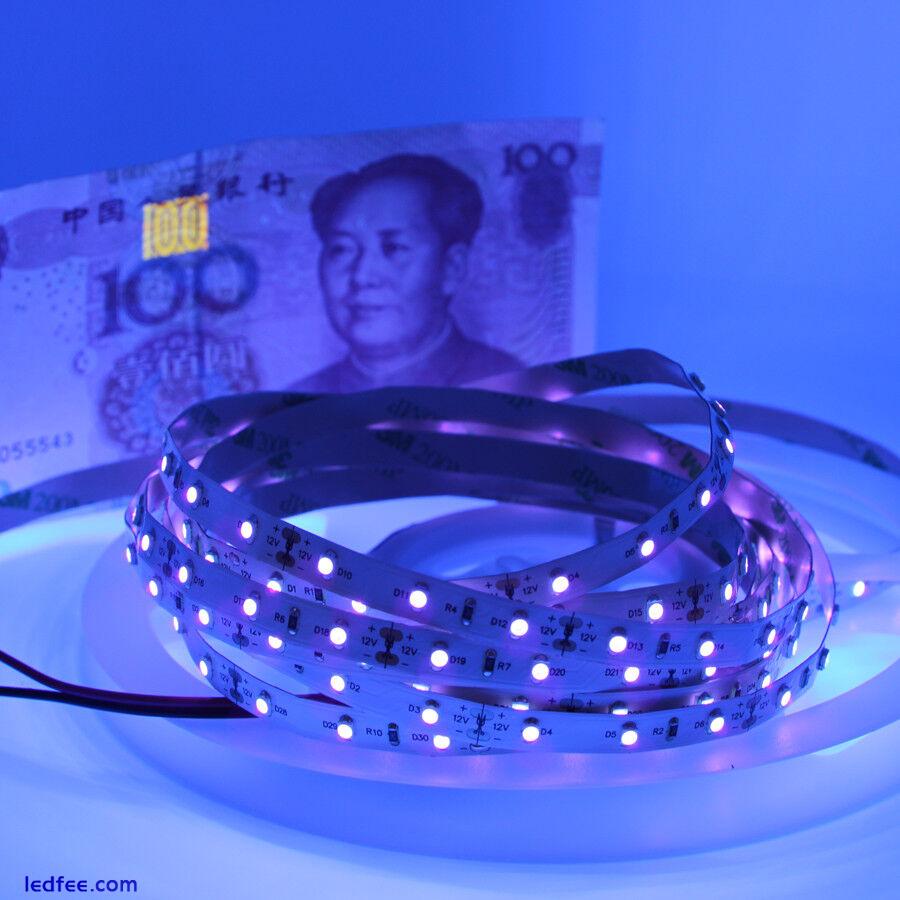 5m UV LED Strip Light Waterproof 3528 SMD 60led/m Blacklight DC 12v tape lamp 0 