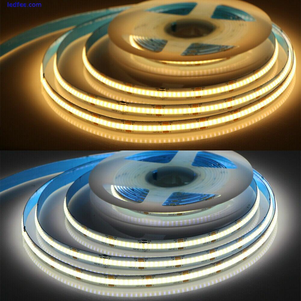 FOB CCT 608LED/m COB LED Strip light RA90 Flexible 12V 24V Dimmable double White 3 