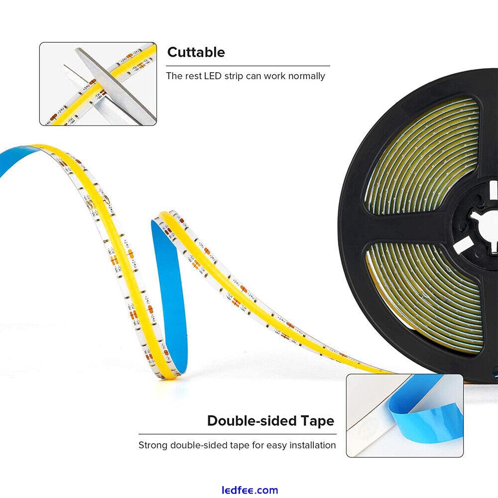 FOB CCT 608LED/m COB LED Strip light RA90 Flexible 12V 24V Dimmable double White 2 