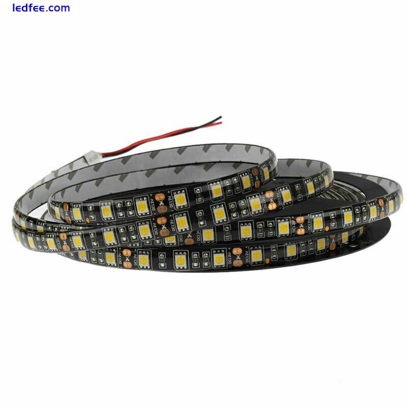 1-5m Waterproof Car Light Flexible strip Light Black PCB 5050 SMD Lamp tape 12V 4 