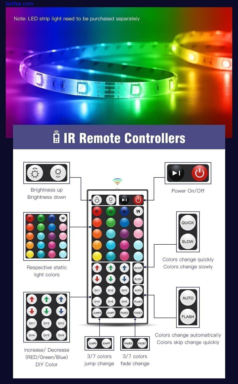 32ft LED Strip Lights Remote Control Bedroom for Indoor Use 1 