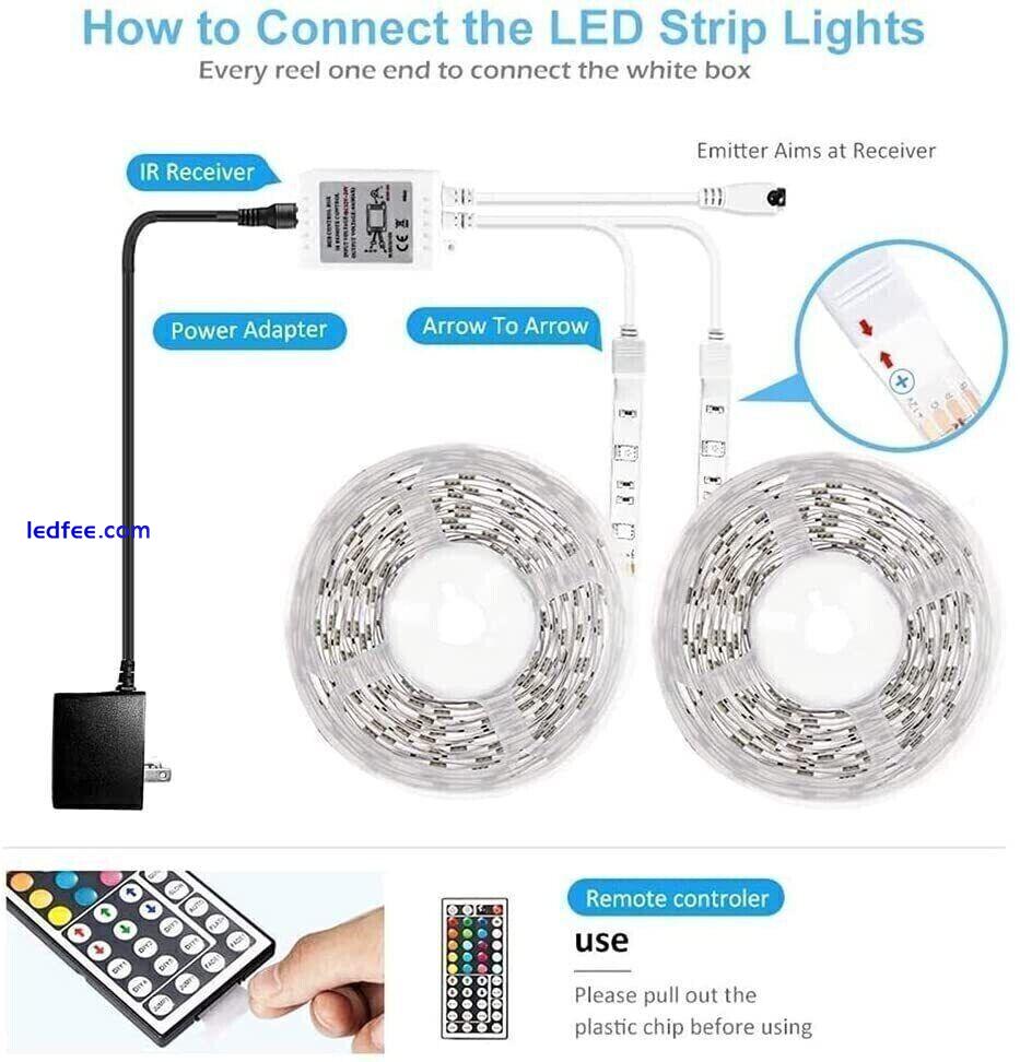 32ft LED Strip Lights Remote Control Bedroom for Indoor Use 4 