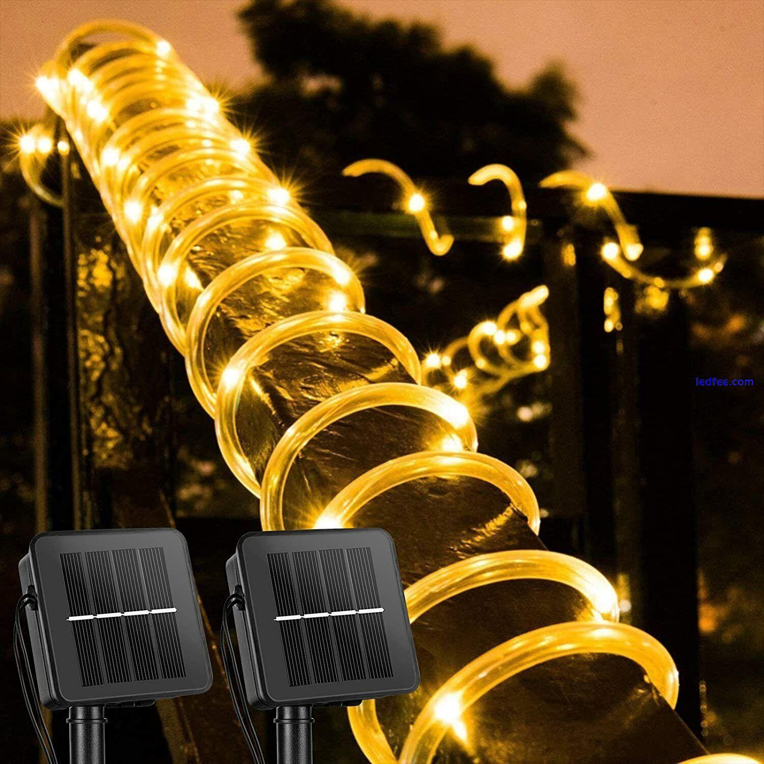 Garden Solar Led Rope Lights Outdoor Waterproof PVC Tube Fairy String Strips DIY 0 